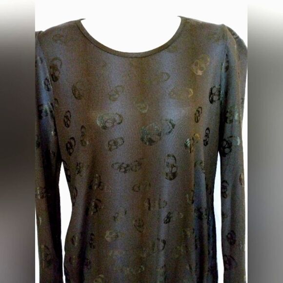 Skull Satin Mini Dress w/ Pockets Navy XS  Tunic - Picture 1 of 7